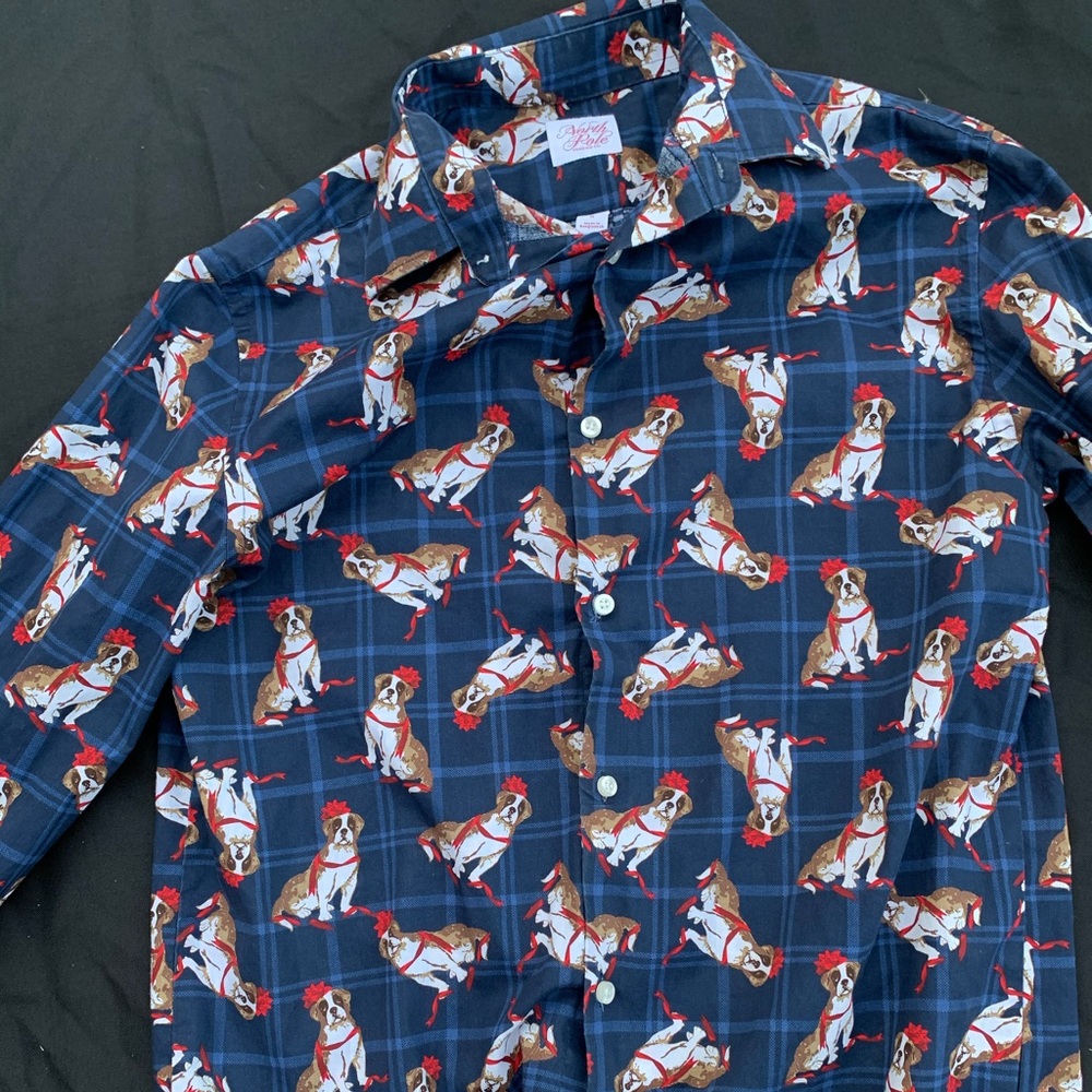 Vintage st Bernard Christmas button up